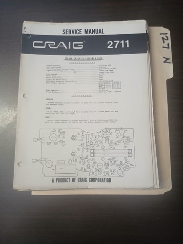 Craig 2711 manuale servizio - craig,